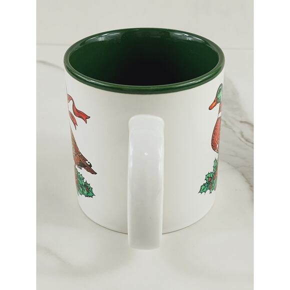 Marvelous Mug Potpourri Press Coffee Mug Teacup 10oz Duck Holly Berry 1987 Korea - Picture 4 of 15